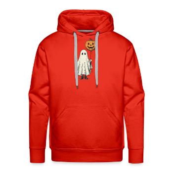 Vintage Halloween Ghost Pumpkin Balloon Spooky - Men's Premium Hoodie - red - Front - Liam (192cm)