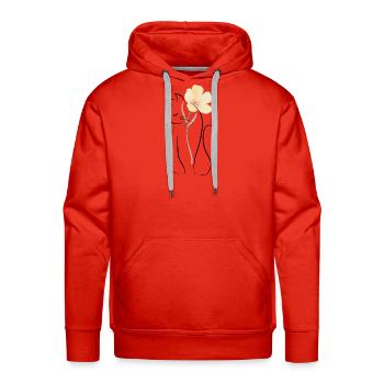 Peach Blossom Watercolor Flower - Men's Premium Hoodie - red - Front - Liam (192cm)