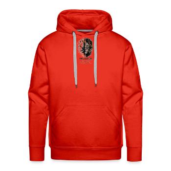 Timekeeper Tiger Split Clock - Men's Premium Hoodie - red - Front - Liam (192cm)