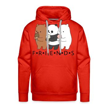 Adorable Panda Ice Cream Trio - Men's Premium Hoodie - red - Front - Liam (192cm)