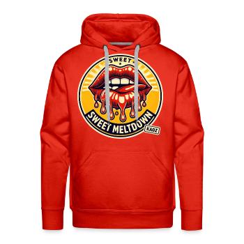 Sweet Meltdown Lips Badge - Men's Premium Hoodie - red - Front - Liam (192cm)