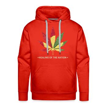 Healing of the Nations Hemp Carry Pouch - Men's Premium Hoodie - red - Front - Liam (192cm)