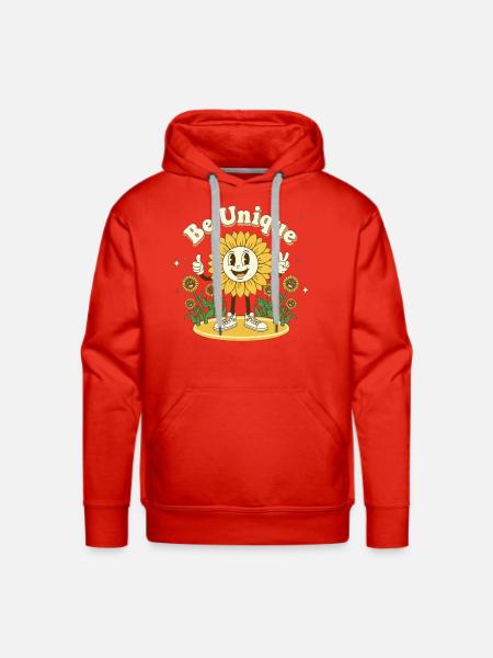 Be Unique Sunflower Hero - Men's Premium Hoodie - red