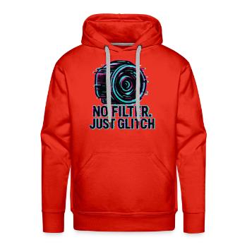 No Filter Just Glitch - Men's Premium Hoodie - red - Front - Liam (192cm)