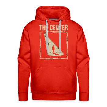Center Spotlight Silhouette - Men's Premium Hoodie - red - Front - Liam (192cm)