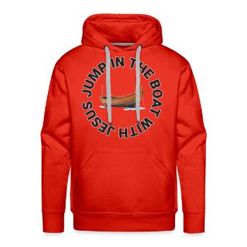 Jump in the boat with Jesus - Men's Premium Hoodie - red - Front - Liam (192cm)