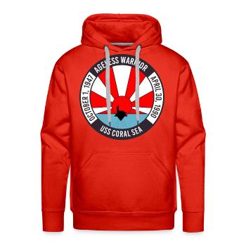 Sunrise Carrier Patch USS Coral Sea - Men's Premium Hoodie - red - Front - Liam (192cm)