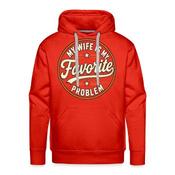 My Wife Is My Favorite Problem - Men's Premium Hoodie - red - Front - Liam (192cm)
