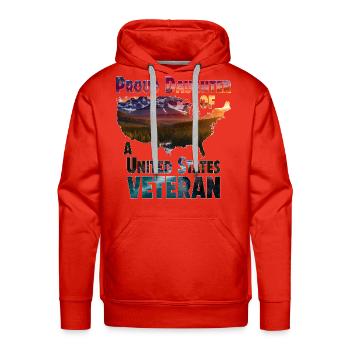 Proud Daughter of a United States Veteran - Men's Premium Hoodie - red - Front - Liam (192cm)