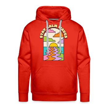 STAY CALM WAVES - Men's Premium Hoodie - red - Front - Liam (192cm)