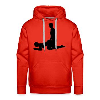 sex - Men's Premium Hoodie - red - Front - Liam (192cm)