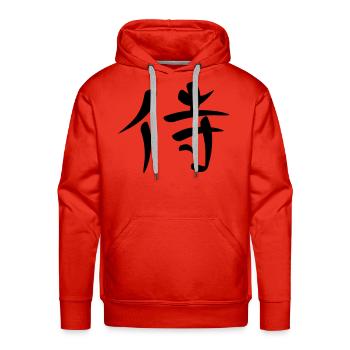 Kanji - Samurai - Men's Premium Hoodie - red - Front - Liam (192cm)