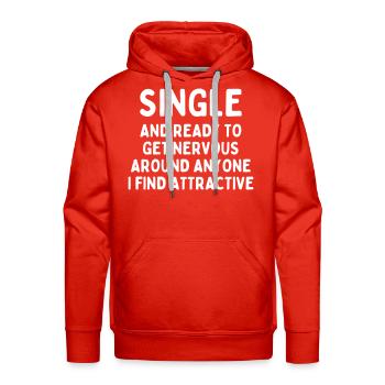 Single - Men's Premium Hoodie - red - Front - Liam (192cm)