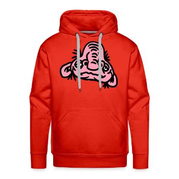 old opa face man ugly disgusting monster horror ha - Men's Premium Hoodie - red - Front - Liam (192cm)