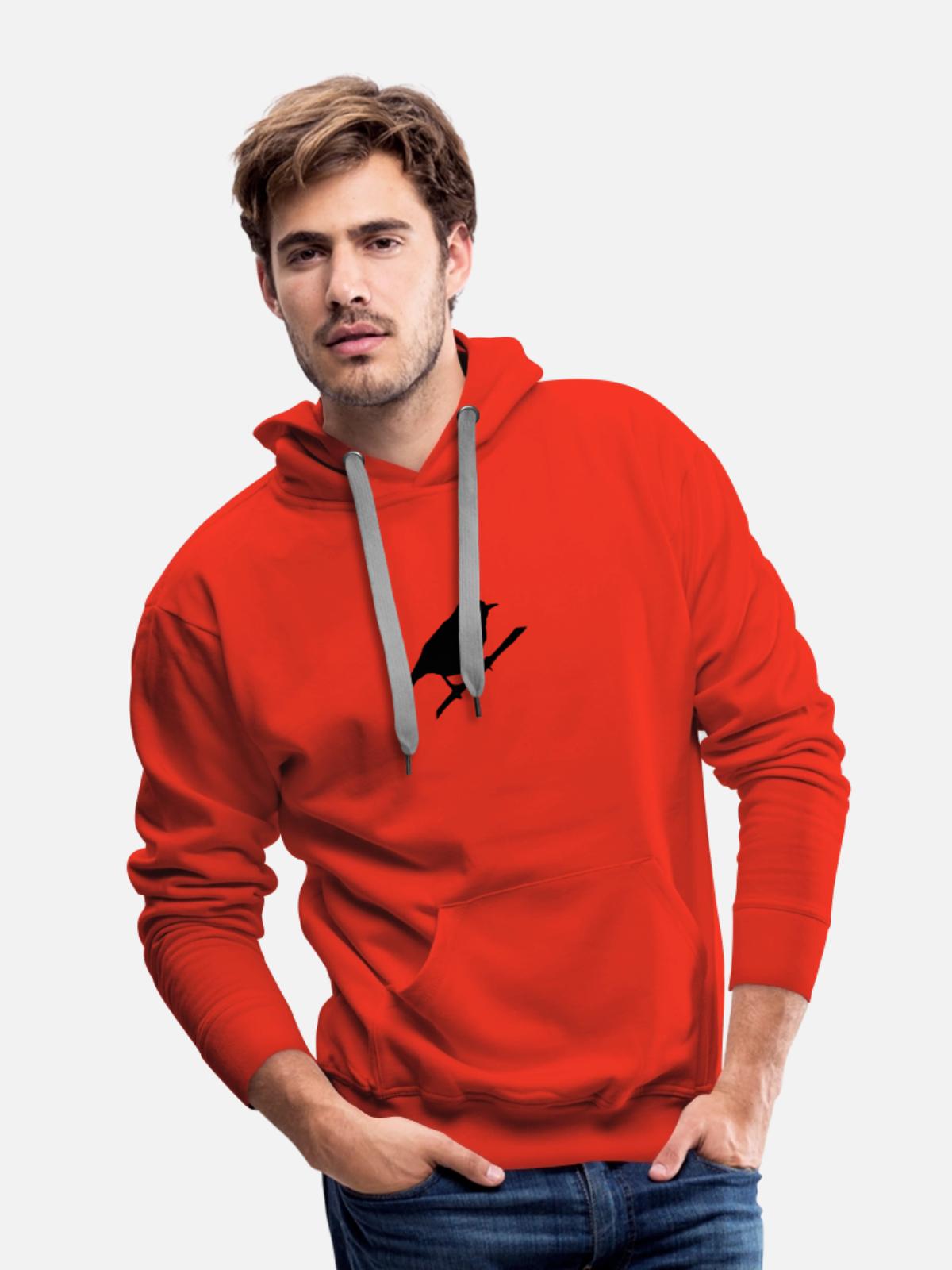 Bird - Men's Premium Hoodie - red - Front - Liam (192cm)