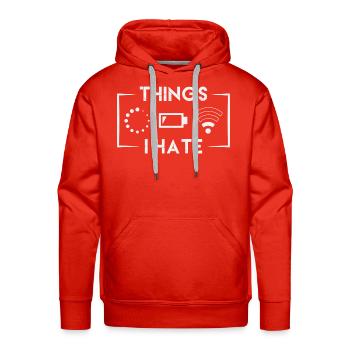 Wifi Reception Battery Empty Mobile Phone Phone - Men's Premium Hoodie - red - Front - Liam (192cm)