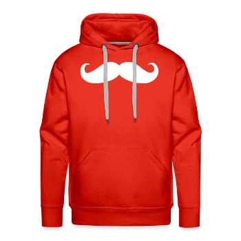 White Mustache - Men's Premium Hoodie - red - Front - Liam (192cm)