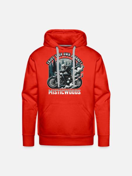 Mystic Woods Skeleton Rider - Men's Premium Hoodie - red