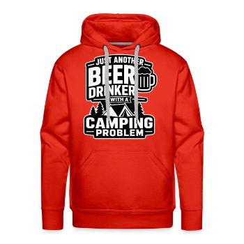Just Another Beer Drinker with a Camping Problem - Men's Premium Hoodie - red - Front - Liam (192cm)