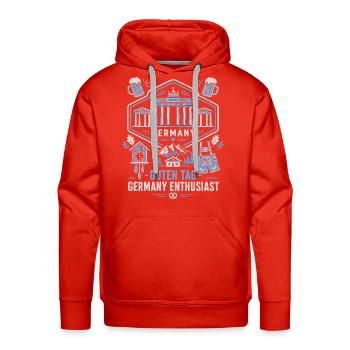 Germany-Deutschland-German Brandenburg Gate - Men's Premium Hoodie - red - Front - Liam (192cm)