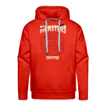 Cryptid Monster Circle Tee - Men's Premium Hoodie - red - Front - Liam (192cm)