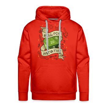 Roll for Initiative  - Men's Premium Hoodie - red - Front - Liam (192cm)