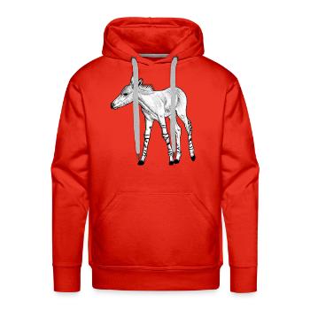 Somali Wild Ass Foal - Ink illustration - Men's Premium Hoodie - red - Front - Liam (192cm)