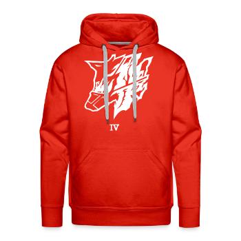 STEEL HAZE V - Men's Premium Hoodie - red - Front - Liam (192cm)