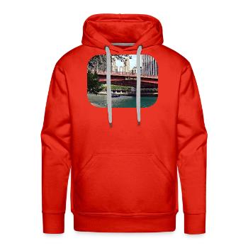 Chicago IL - Water Taxi Under Columbus Dr Bridge - Men's Premium Hoodie - red - Front - Liam (192cm)