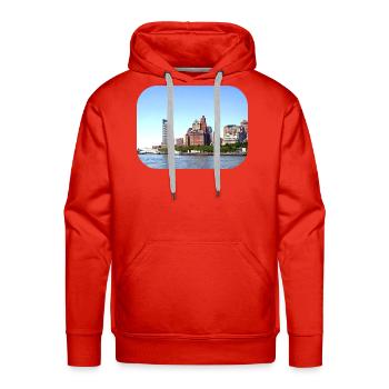 Manhattan NY - Manhattan Skyline on a Clear Day - Men's Premium Hoodie - red - Front - Liam (192cm)