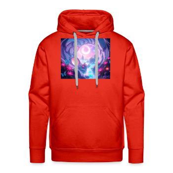 Lunar Haven - Men's Premium Hoodie - red - Front - Liam (192cm)