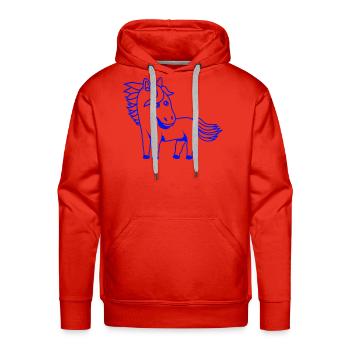 Horse Sweet Pony Little Foal Girl Cute Cartoon Fun - Men's Premium Hoodie - red - Front - Liam (192cm)