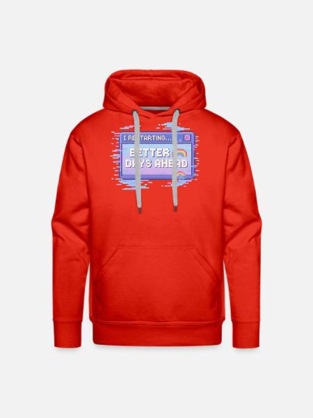 Better Days Ahead Pixel Retro - Men's Premium Hoodie - red