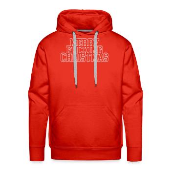 MERRY FUCKING CHRISTMAS funny nasty holiday curse - Men's Premium Hoodie - red - Front - Liam (192cm)