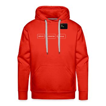 Minimal DevOps Cloud Tee - Men's Premium Hoodie - red - Front - Liam (192cm)
