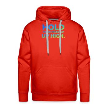 Hold Your Head Up High - Men's Premium Hoodie - red - Front - Liam (192cm)