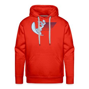 Looney Tunes Bugs Bunny avec du snowboard - Molleton à capuche Premium pour homme - rouge - Devant - Liam (192cm)