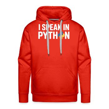 I Speak Python Programmer Humor - Men's Premium Hoodie - red - Front - Liam (192cm)
