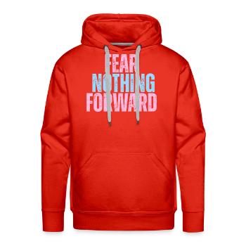 Fear Nothing Forward  - Men's Premium Hoodie - red - Front - Liam (192cm)