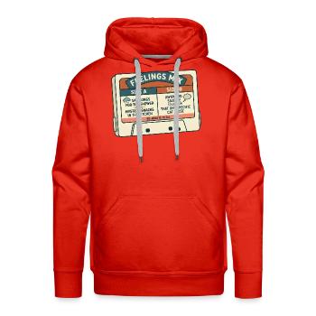 Feelings Mix Cassette Mood Tee - Men's Premium Hoodie - red - Front - Liam (192cm)