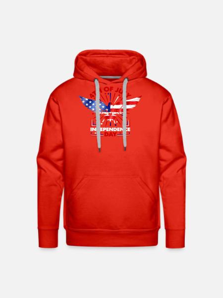 Star-Spangled Winged Eagle - Men's Premium Hoodie - red
