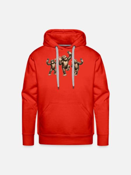 Chimp Selfie Squad - Men's Premium Hoodie - red
