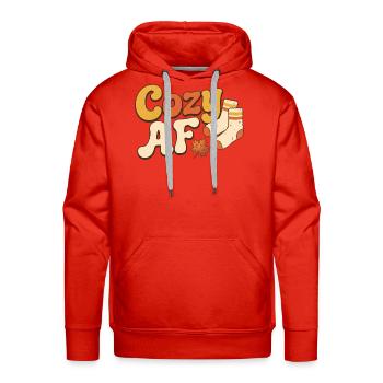 Cozy AF Autumn Socks - Men's Premium Hoodie - red - Front - Liam (192cm)