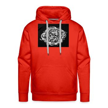 Skull Wings Geometric Burst - Men's Premium Hoodie - red - Front - Liam (192cm)