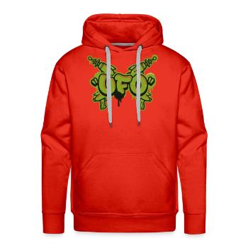 Ufo Raygun Graffiti Logo - Men's Premium Hoodie - red - Front - Liam (192cm)