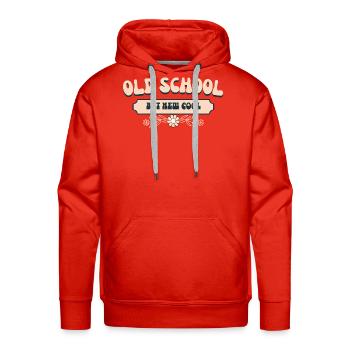Ancien mais nouveau Emble rétro Rétro Floral Groovy - Molleton à capuche Premium pour homme - rouge - Devant - Liam (192cm)