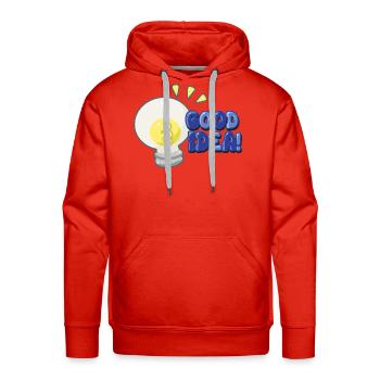 Cute Good Idea Light Bulb Typography Art - Men's Premium Hoodie - red - Front - Liam (192cm)