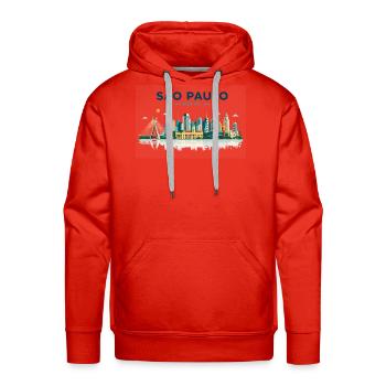 São Paulo Skyline Cityscape - Men's Premium Hoodie - red - Front - Liam (192cm)