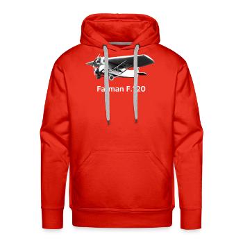 Biplan Farman F.120 Vintage - Molleton à capuche Premium pour homme - rouge - Devant - Liam (192cm)