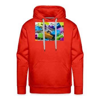 Colorful Binder Clip Burst - Men's Premium Hoodie - red - Front - Liam (192cm)